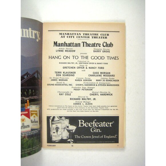 Hang On To The Good Times Showbill Manhattan Theatre Club Cryer Nancy Ford 1985 - Picture 2 of 6